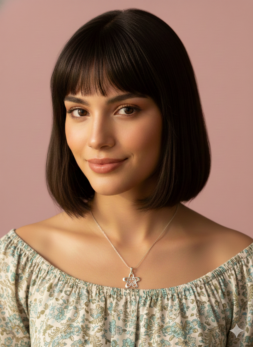 Open-work flower pendant.