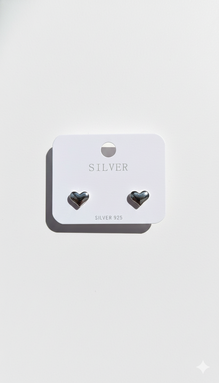 Dainty Pave Heart Stud Earring