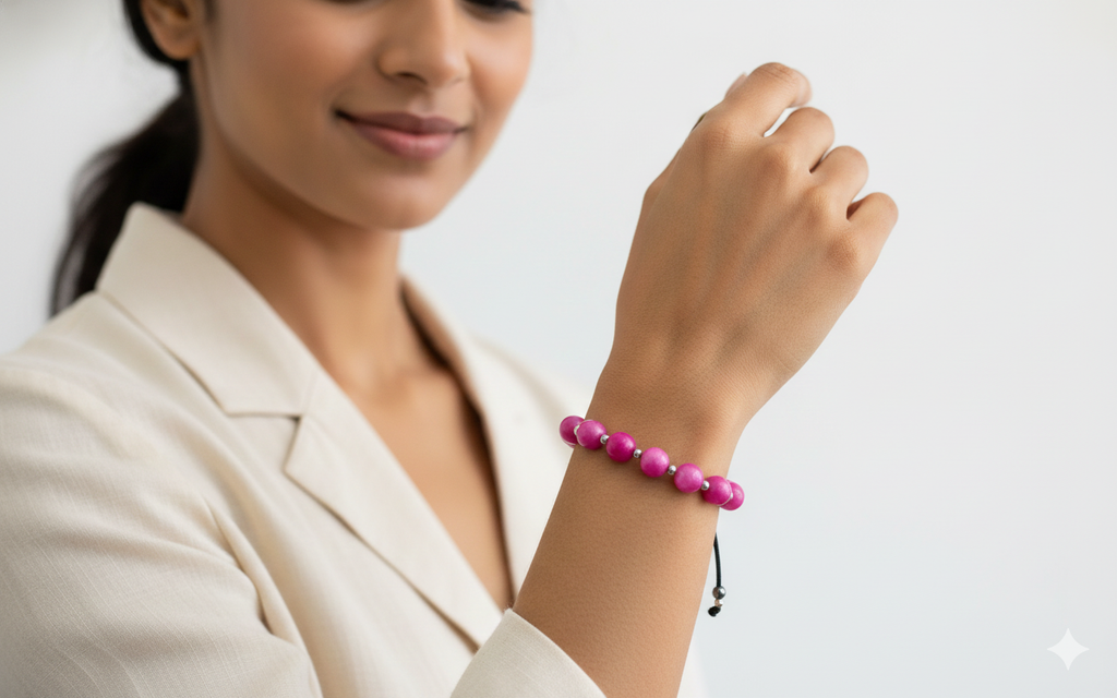 Radiant Pink Beaded Bracelet