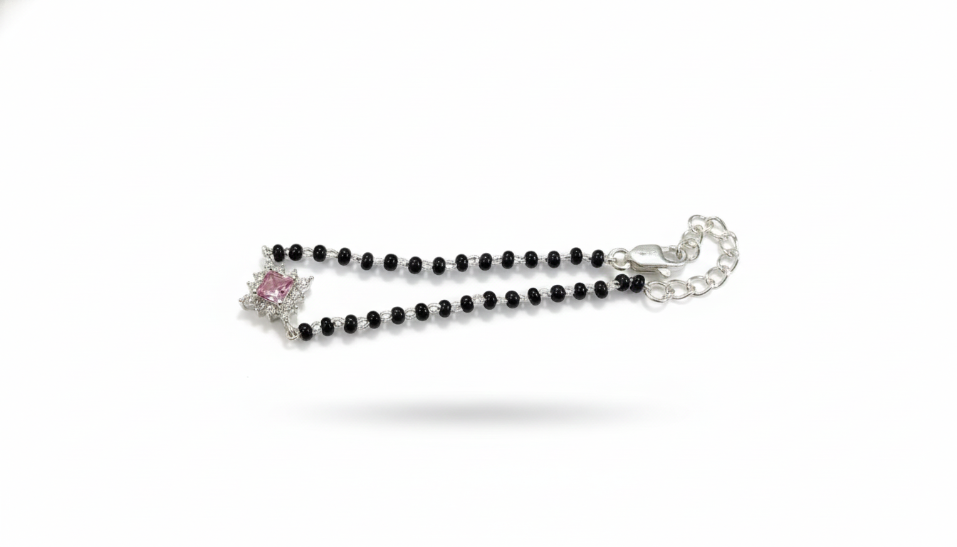 Pink Solitaire Mangalsutra Bracelet