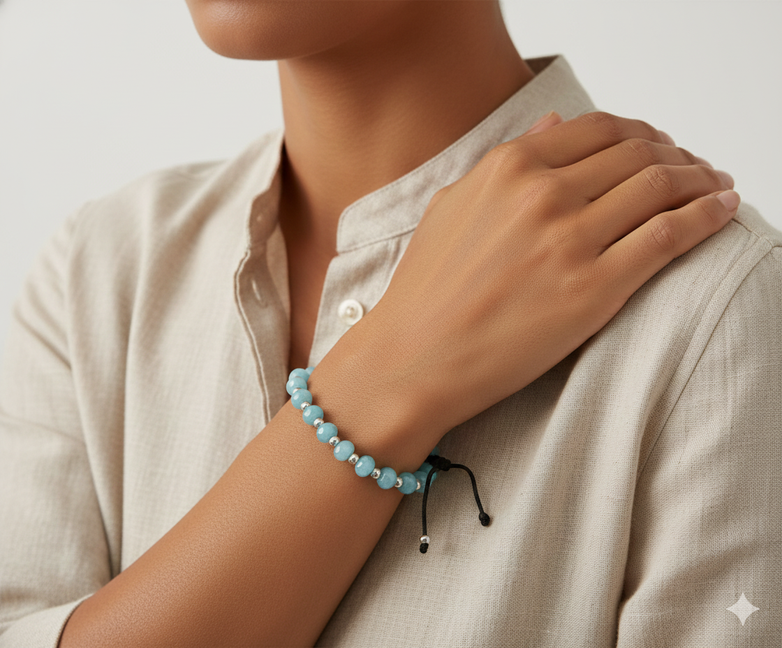 Tranquil Blue Beaded Bracelet