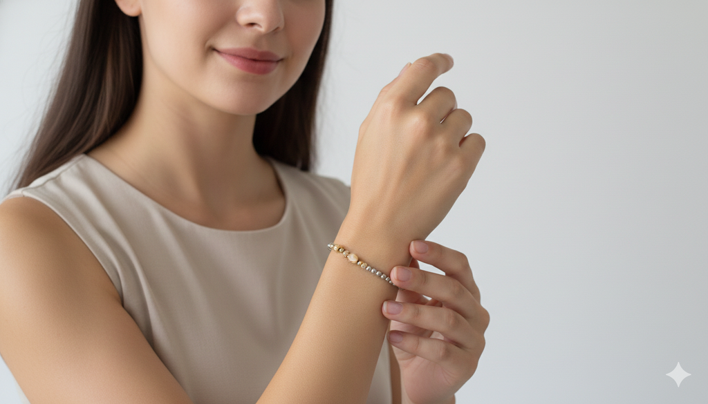 Dual-Tone Beaded Bracelet