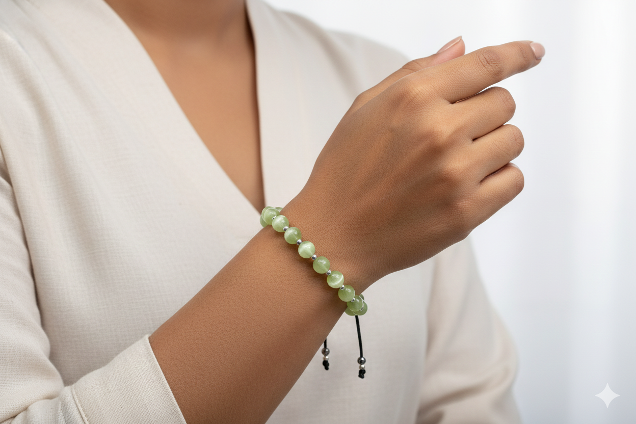 Elegant Green Beaded Bracelet