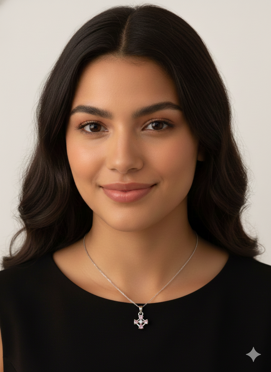 Pear pink stone Pendant